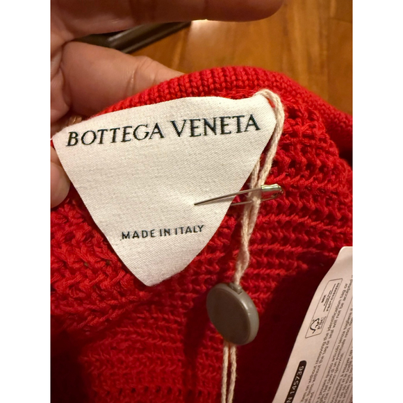 Women's Bottega Veneta Red Compact Pom Pom Cotton Sweater S - Picture 5 of 13
